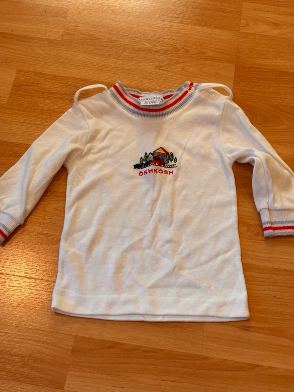 OshKosh‎ B'gosh Red Suspender Overalls with White Top - Made in USA